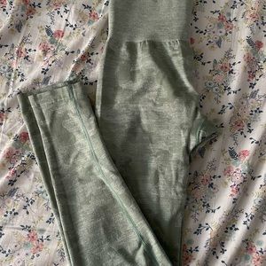 Pale green camouflage leggings